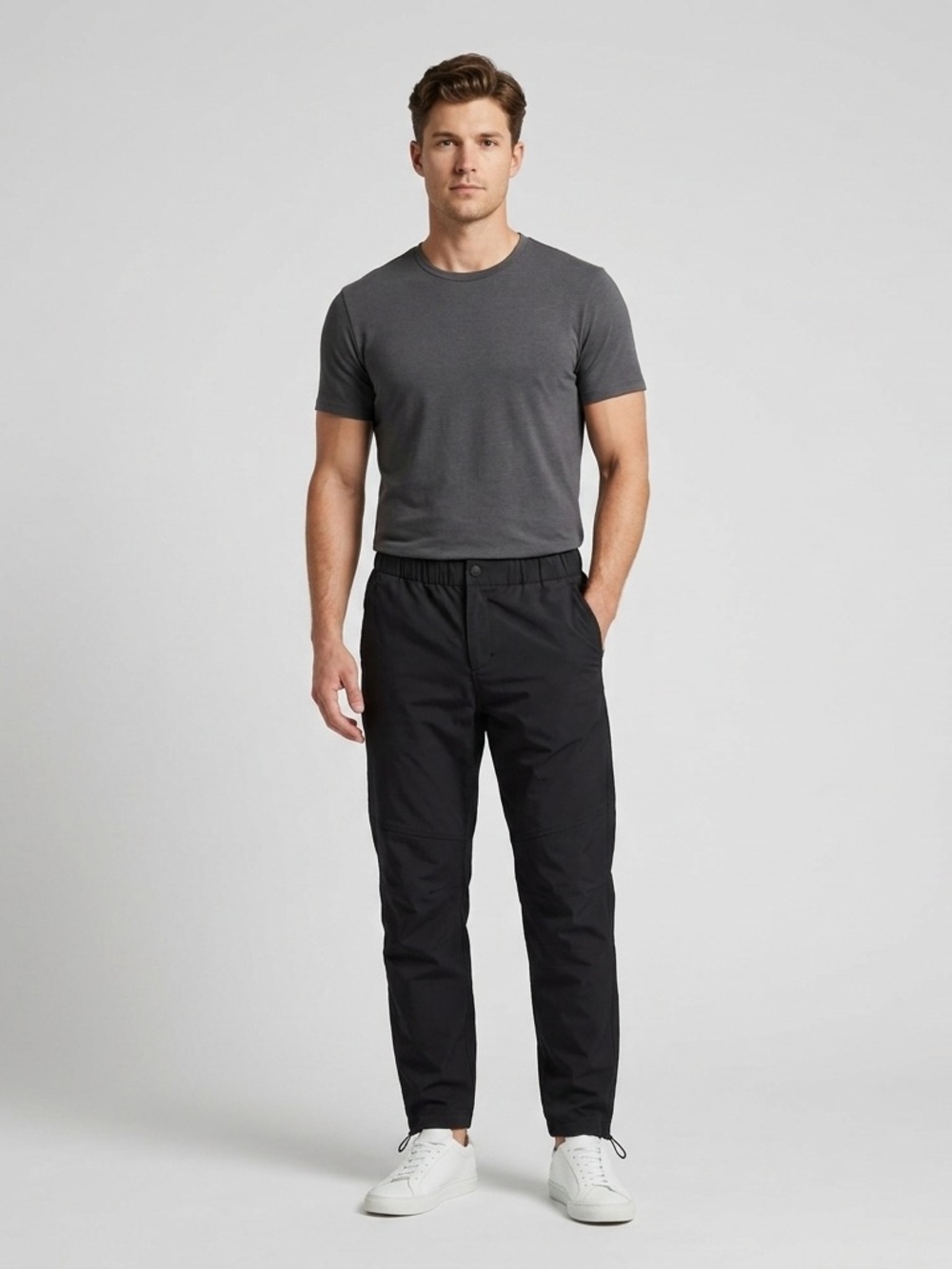H&M Divided Slim Fit Tech Cargo Pants Men's Size XS Black Elastic Ankle